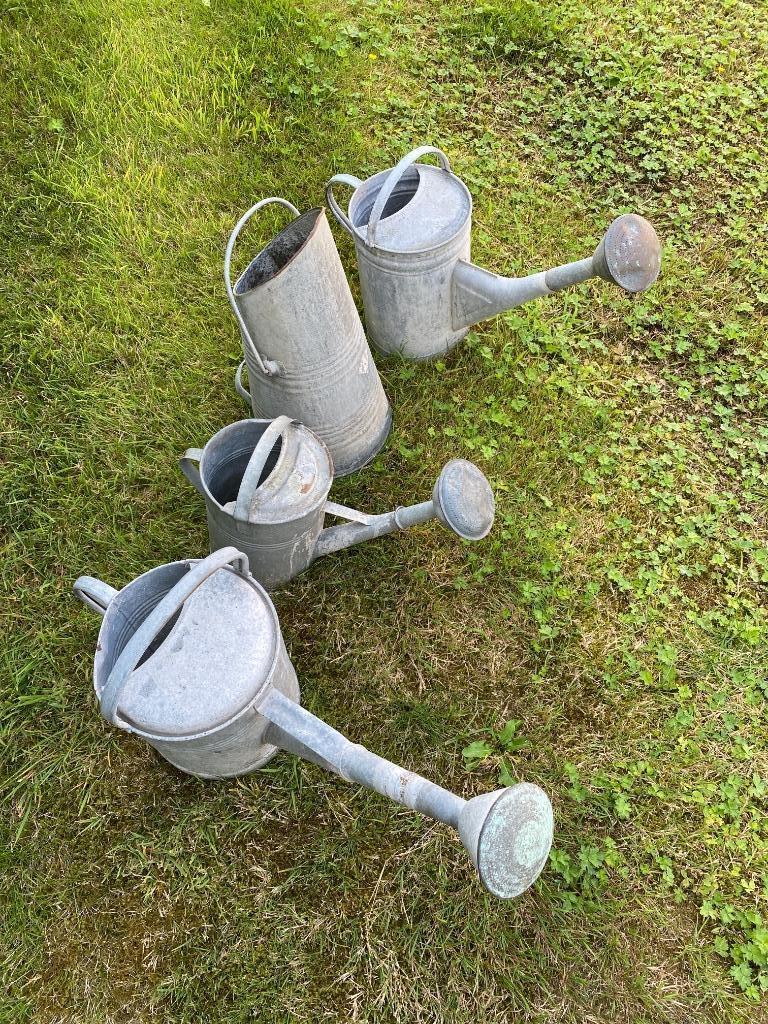 Brocante zinken gieters en kan, Antiek en Kunst, Ophalen