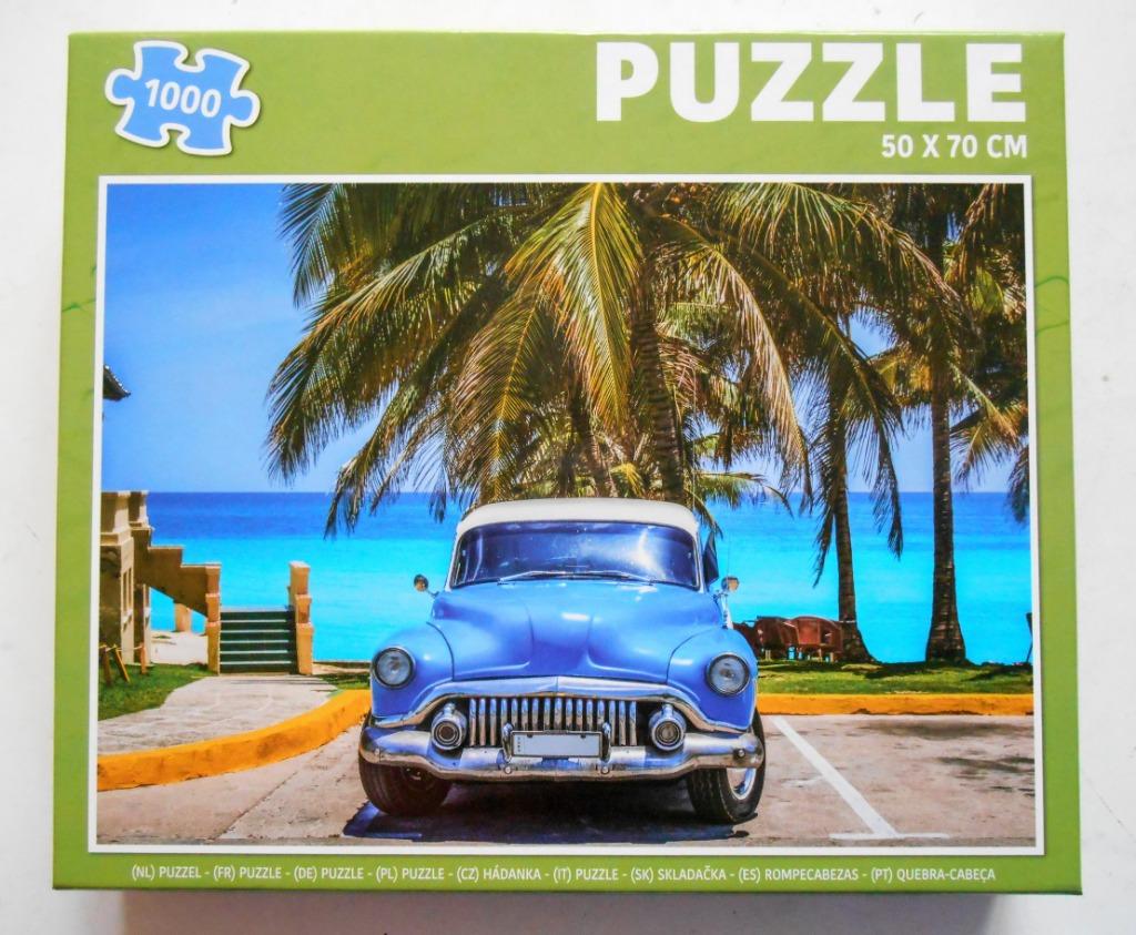 Puzzle Oldtimer sur une plage cubaine - 1000 pièces, Hobby & Loisirs créatifs, Sport cérébral & Puzzles, Comme neuf, Puzzle, 500 à 1500 pièces