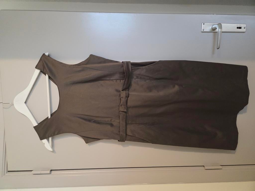 Superbe ensemble 2 robes, boléro taupe en soie taille 38, Taille 38/40 (M), Au-dessus du genou, Comme neuf, Brun
