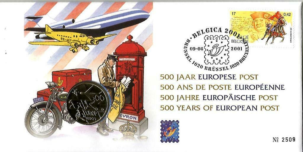 België 2001 - Numisletter OBP 2996 500 jaar Europese post, Enlèvement ou Envoi, Non oblitéré, Gomme originale, Neuf
