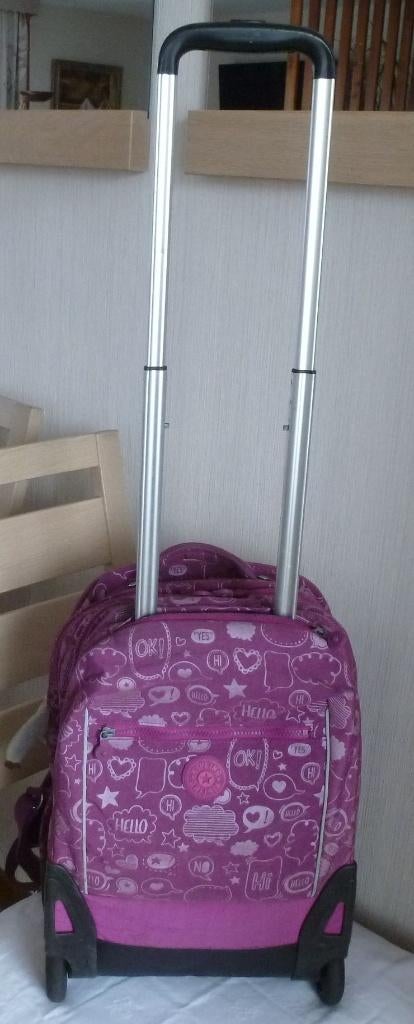 Kipling trolley vertical + bretelles + singe, Bijoux, Sacs & Beauté, Sacs | Cartables, Enlèvement ou Envoi, 30 à 40 cm, Autres couleurs