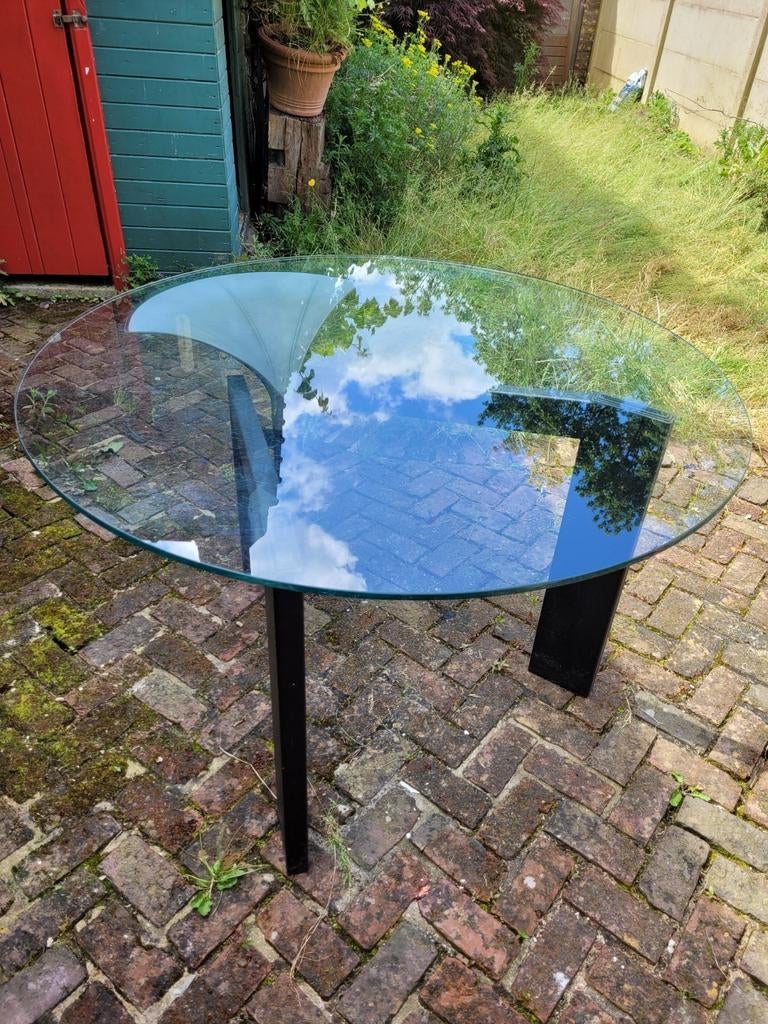 Table ronde en verre Deganello, Enlèvement, Utilisé, Verre