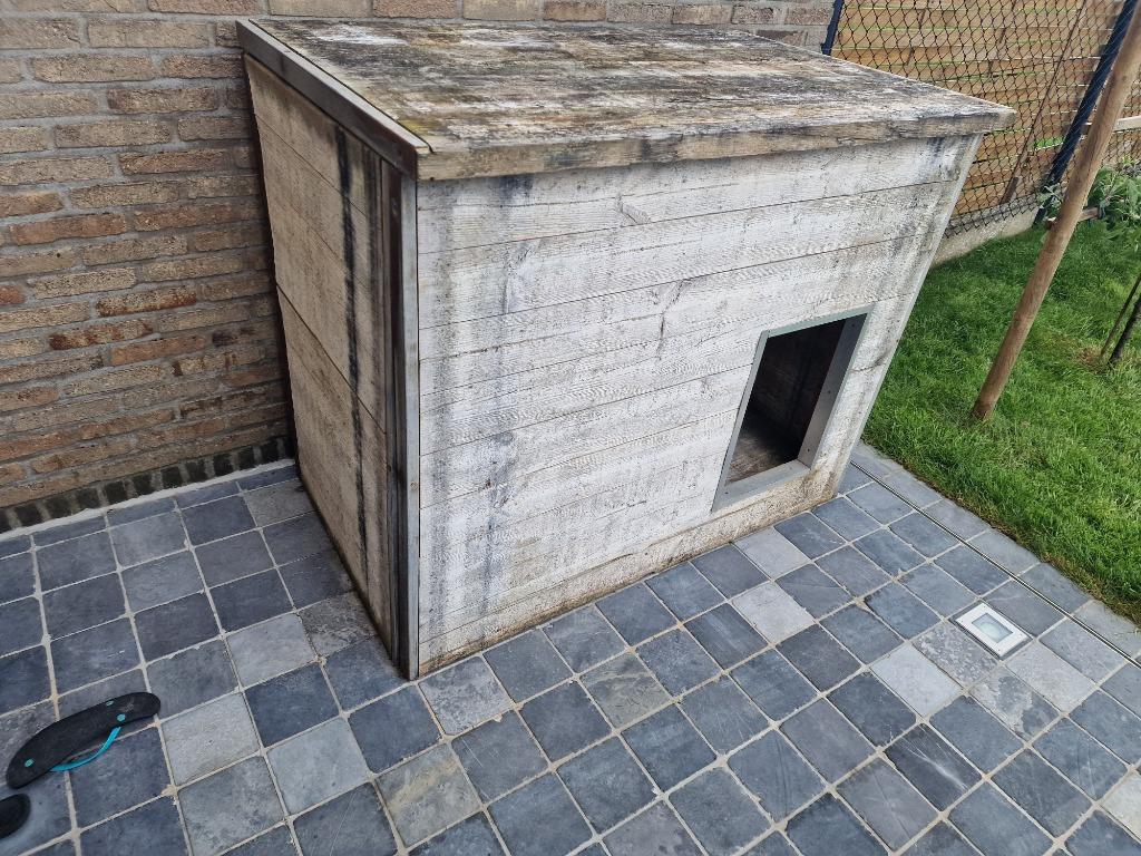 Grande niche pour chien en bois de coffrage mélèze, Ophalen, 110 cm of meer, 100 cm of meer, Hondenhok