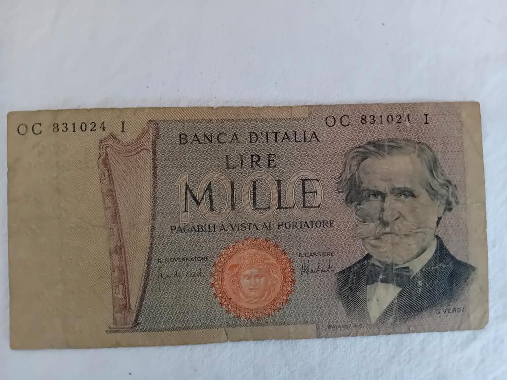 BILLET DE 1000 LIRES VERDI 1969, Enlèvement ou Envoi, Billets en vrac
