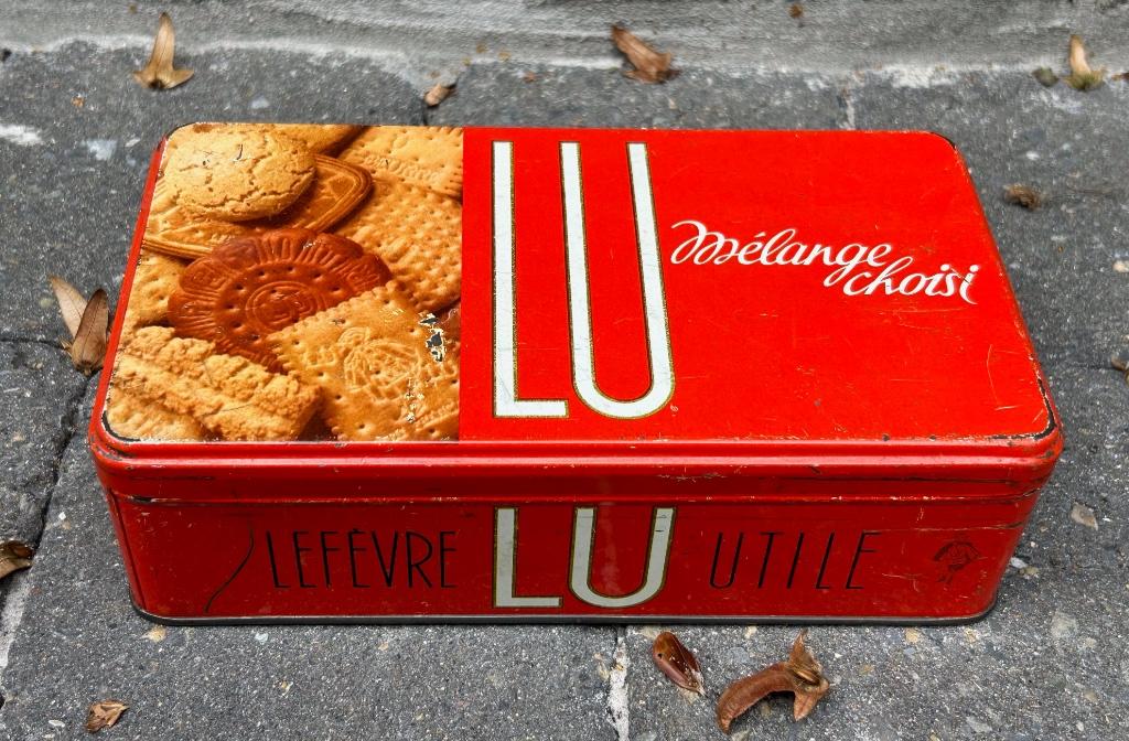 Blikken doos LU, Lefèvre Utile, Nantes, Verzamelen, Blikken, Ophalen of Verzenden, Gebruikt, Koek(jes), Overige merken