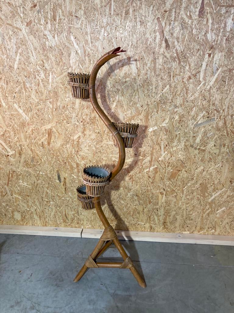 Vintage rotan plantenstaander, Ophalen, Gebruikt, X, X