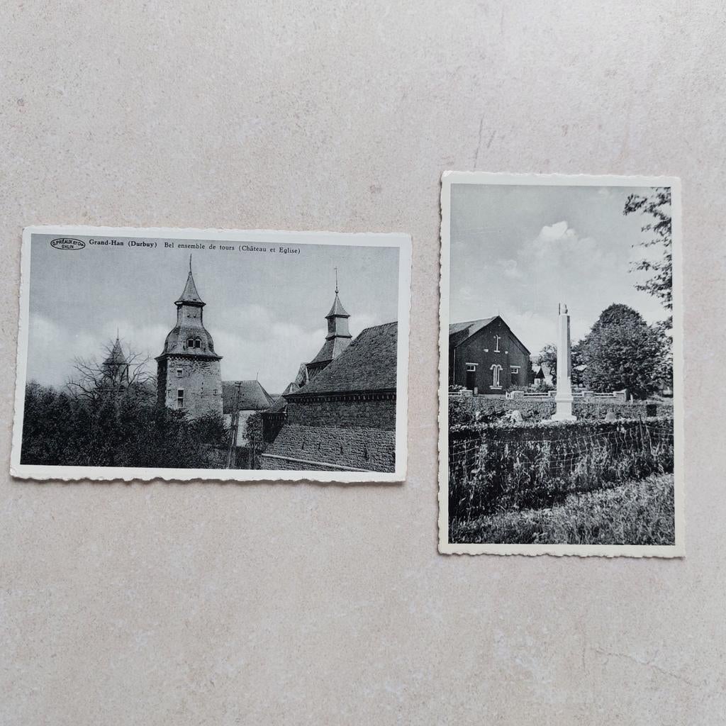 2 oude postkaarten van Grand Han (Durbuy), Collections, Cartes postales | Belgique, Enlèvement ou Envoi