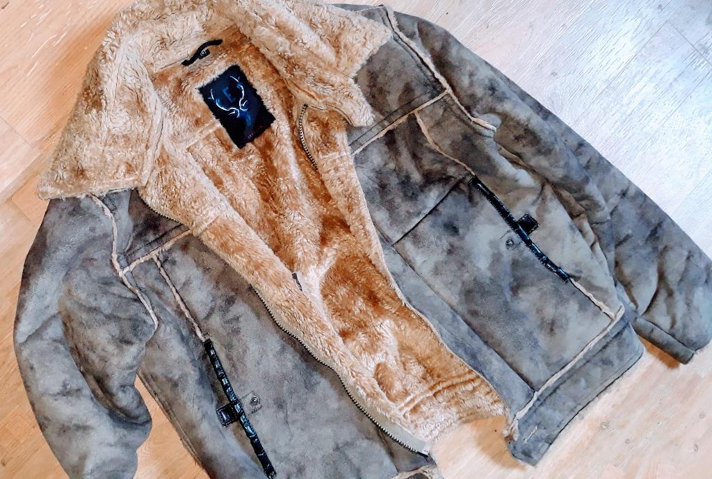 Vintage - warme Eddy’s jackets - lichtbruine teddyvoering, Envoi, Comme neuf, Taille 56/58 (XL), Brun