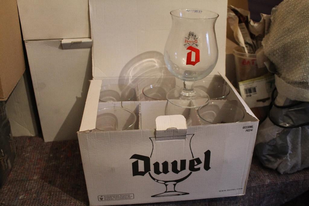 Doos van 6 Duvel glazen, Verzamelen, Ophalen of Verzenden, Nieuw, Bierglas