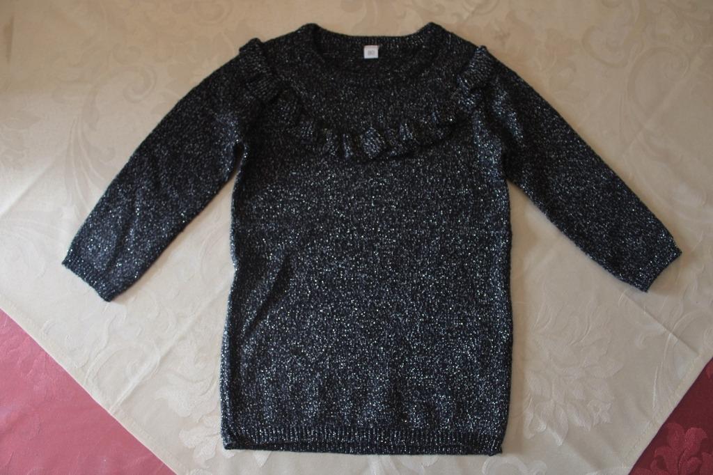 Longtop aan hals ruches glitterzwart maat 80, Kinderen en Baby's, Babykleding | Maat 80, Zeeman, Meisje, Jurkje of Rokje, Ophalen of Verzenden