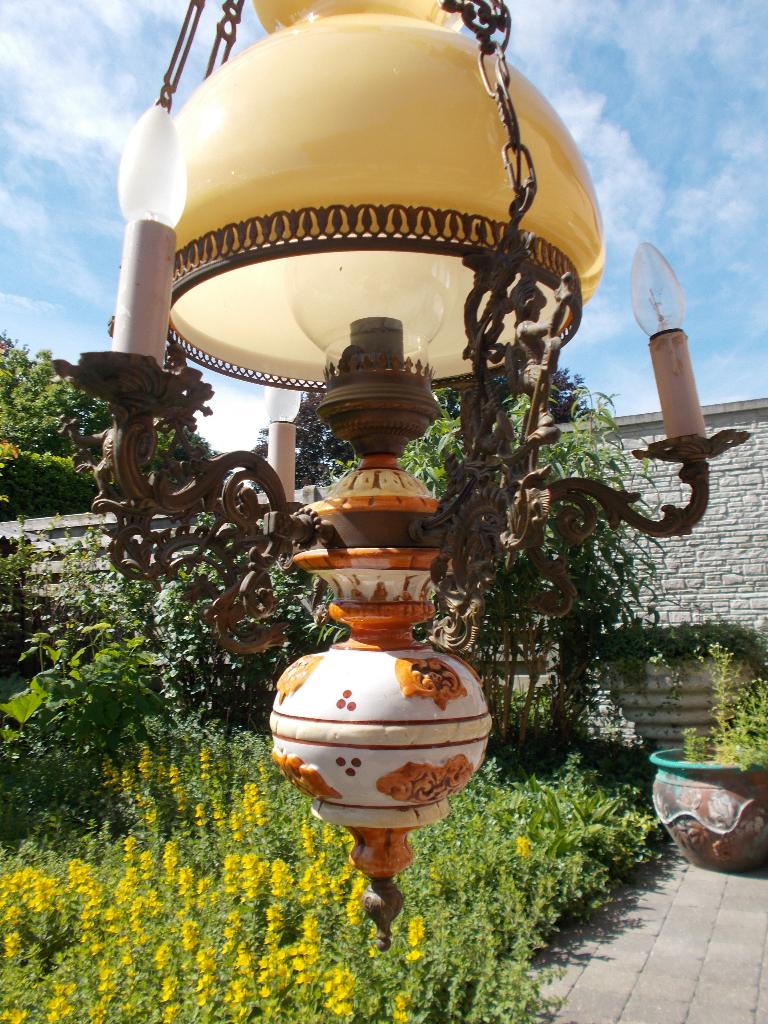 antieke luchter/lustre Belge, Antiek en Kunst, Ophalen