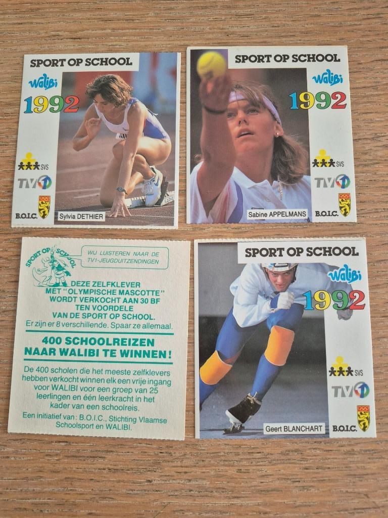 4 stickers Walibi "sport op school", Enlèvement ou Envoi, Comme neuf