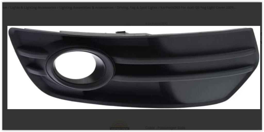 Grille de ventilation, Pare-Chocs  DROIT pour Audi Q5  8R080, Enlèvement ou Envoi, Utilisé, Audi, Pare-chocs