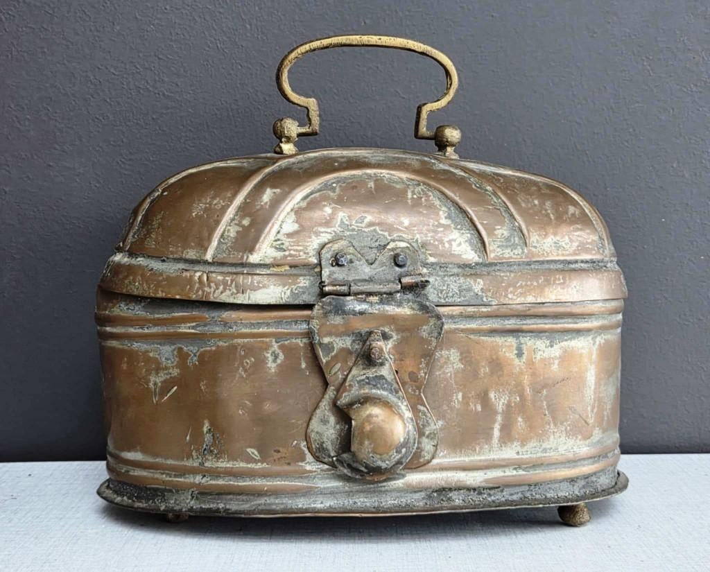 Très ancienne boîte à savon en cuivre (bains turcs), Enlèvement ou Envoi, Cuivre