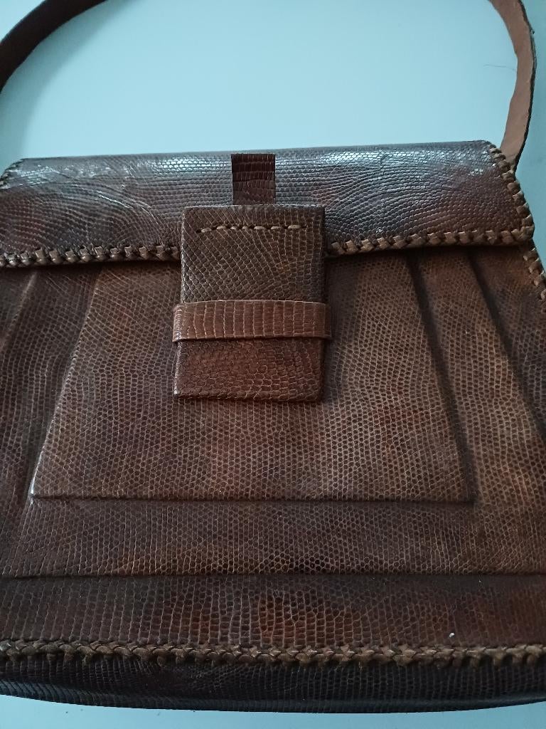 Vintage handtas, Handtassen en Accessoires, Tassen | Damestassen, Ophalen of Verzenden, Gebruikt, Bruin, Handtas