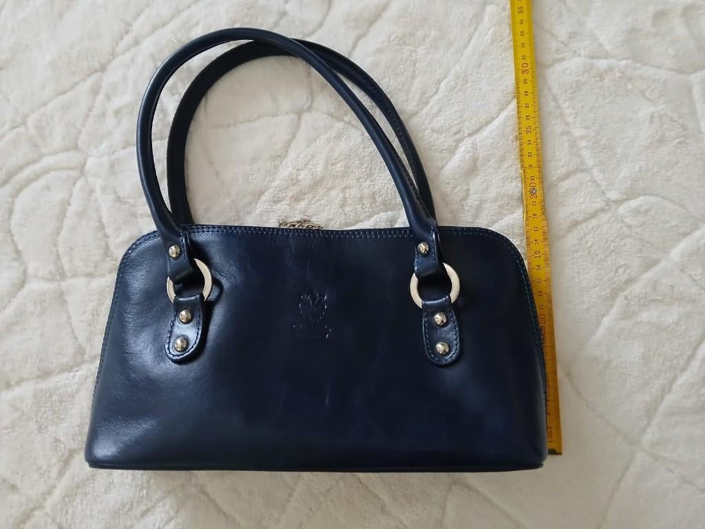 handtas blauw leer - made in Italy, Overige merken, Blauw, Ophalen of Verzenden, Zo goed als nieuw