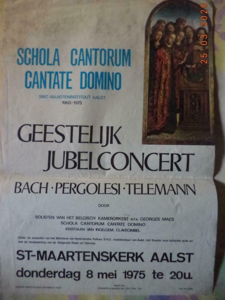 Affiche: Aalst: Cantate Domino: Jubelconcert 8 mei 1975., Ophalen of Verzenden, Gebruikt