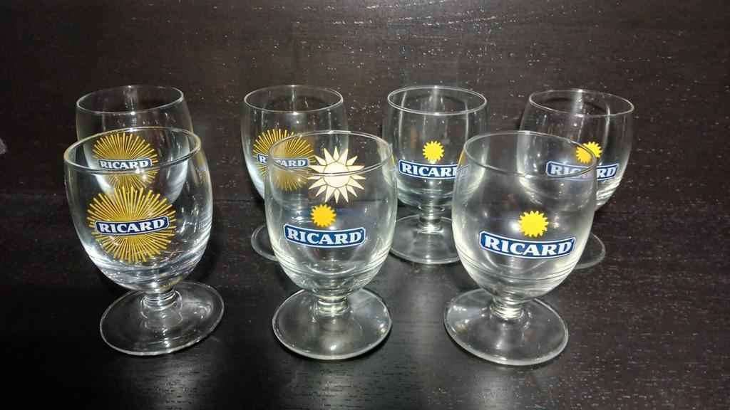 Lot de 7 verres Ricard, Maison & Meubles, Enlèvement ou Envoi, Comme neuf
