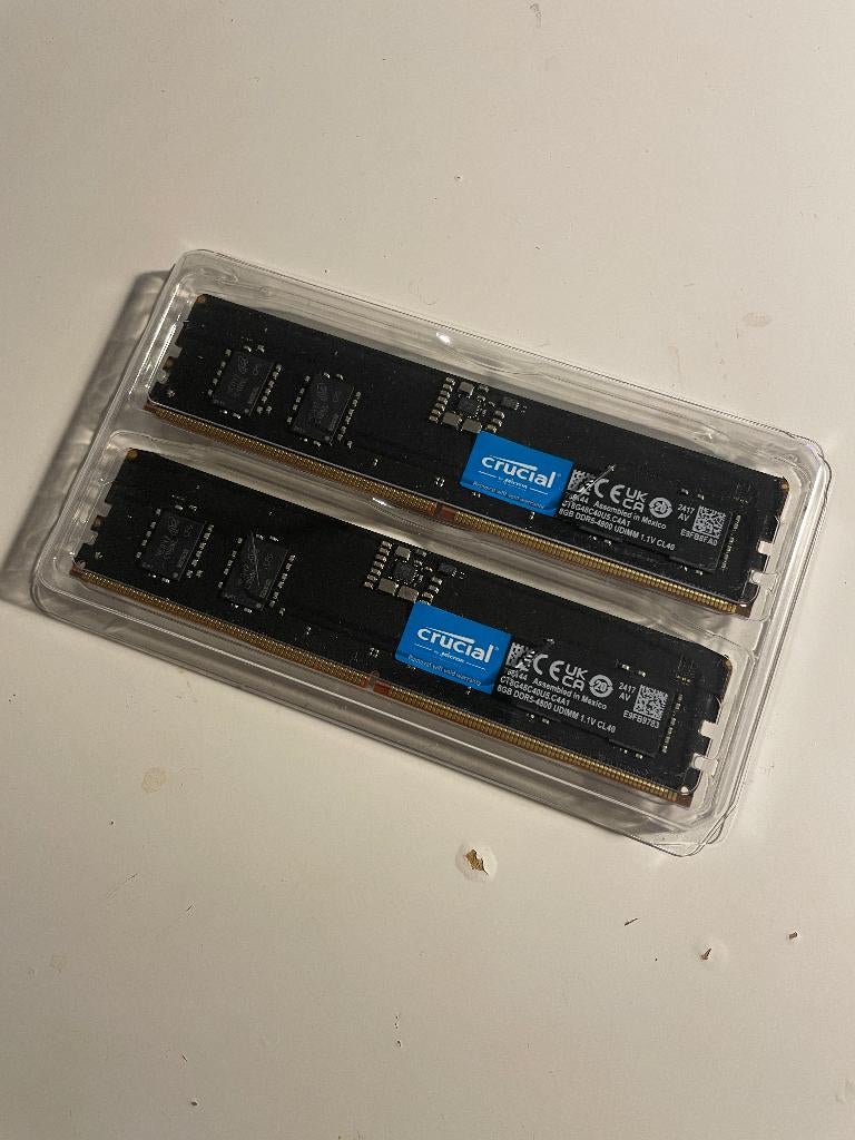 Crucial 2x8GB DDR5 4800MHz Ram geheugen, Ophalen, Zo goed als nieuw, Desktop, DDR5