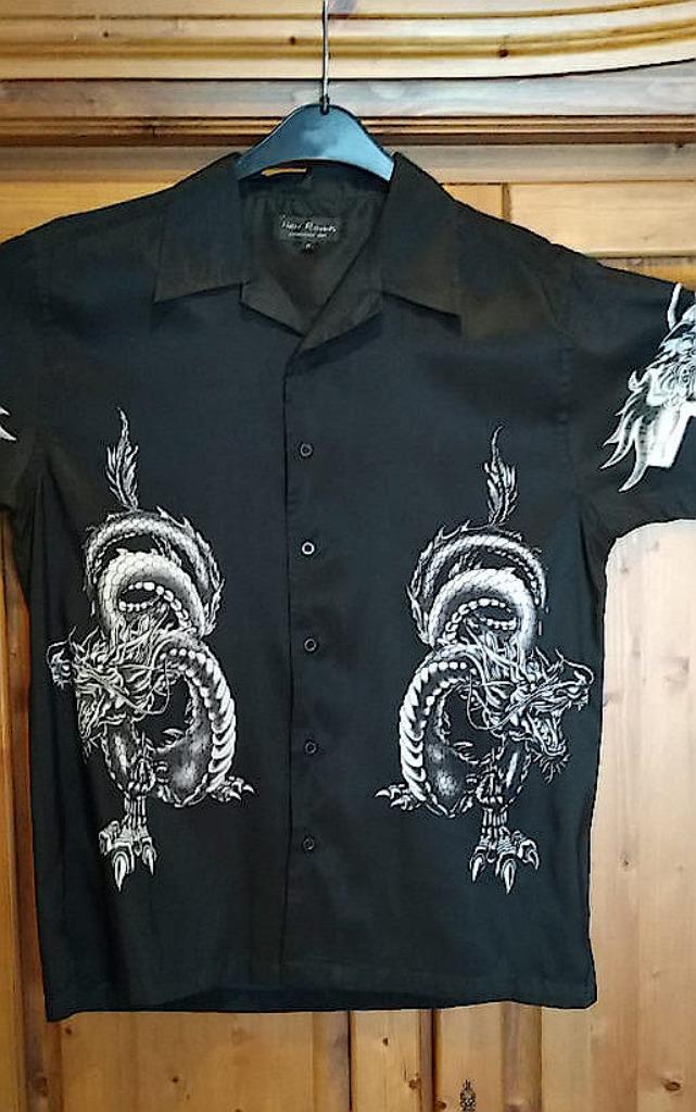 hemd met draak, Kleding | Heren, Ophalen of Verzenden, Zo goed als nieuw, Zwart