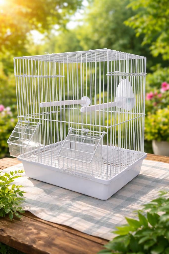 Petite cage de transport blanche 25 x 19 x 34, Animaux & Accessoires, Oiseaux | Cages & Volières, Enlèvement