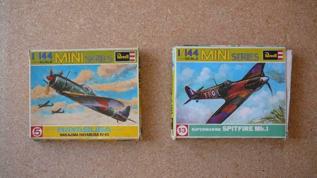 2 vintage kits Revell Mini-Series 1/144: Spitfire + Hayabusa, 1:72 tot 1:144, Revell, Nieuw, Ophalen of Verzenden