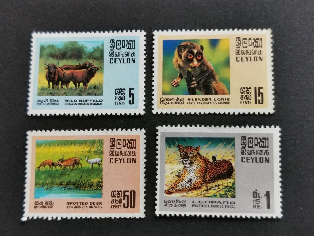Ceylan 1970 - vie sauvage - buffle, lori, daim, léopard **, Enlèvement ou Envoi, Non oblitéré, Asie du Sud