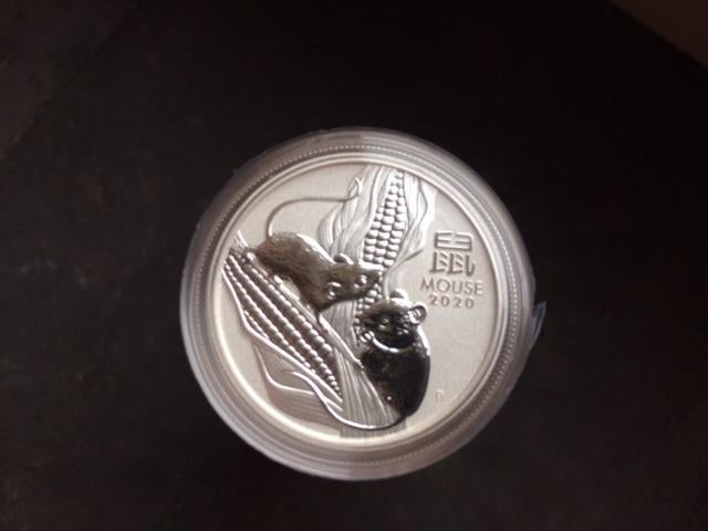 2020 Australia - Lunar III Mouse - 1/2 oz silver, Ophalen of Verzenden, Losse munt, Zilver