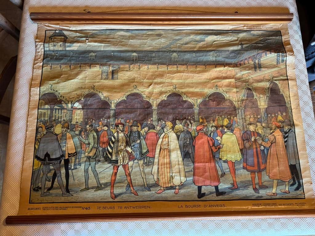 Vintage schoolplaat “Beurs Antwerpen” – Aug. Bossaerts, Enlèvement