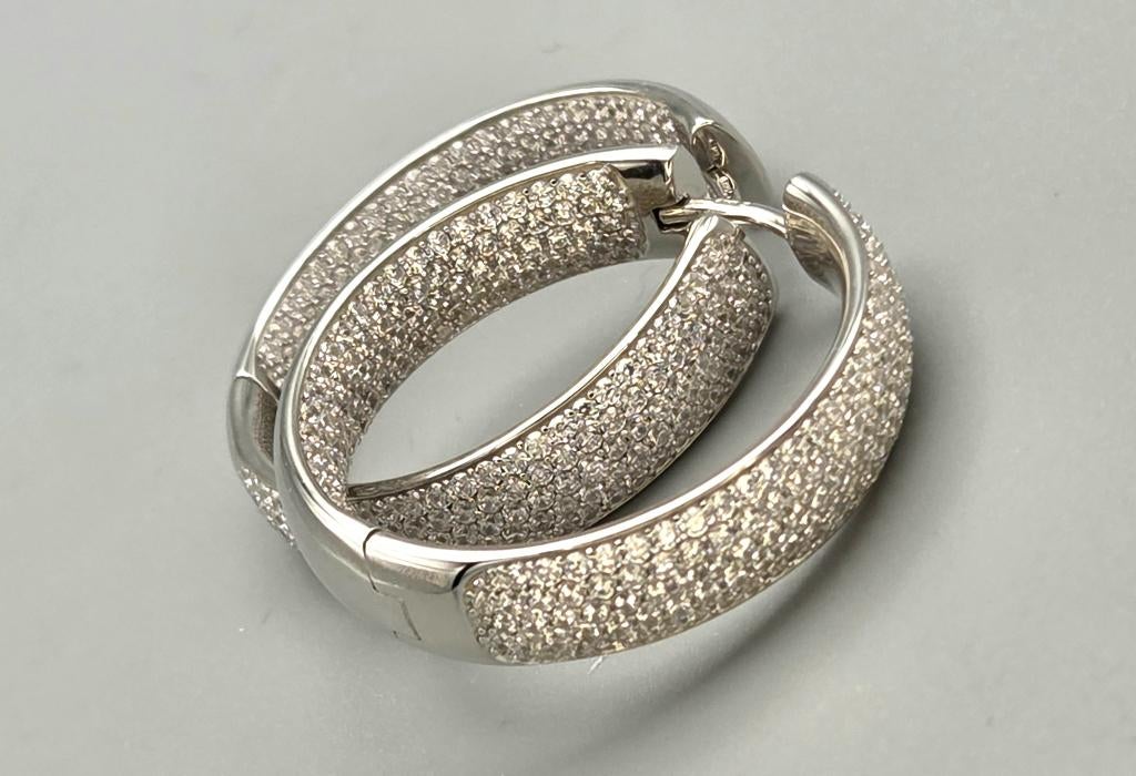 Zilveren zware oorbellen met zirkonia. 2026/93., Hangers, Met edelsteen, Nieuw, Ophalen of Verzenden