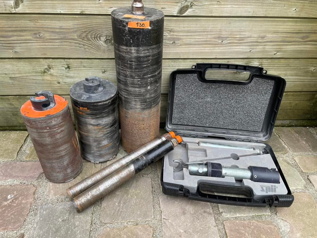 Spit diamant kernboren, Ophalen, Gebruikt
