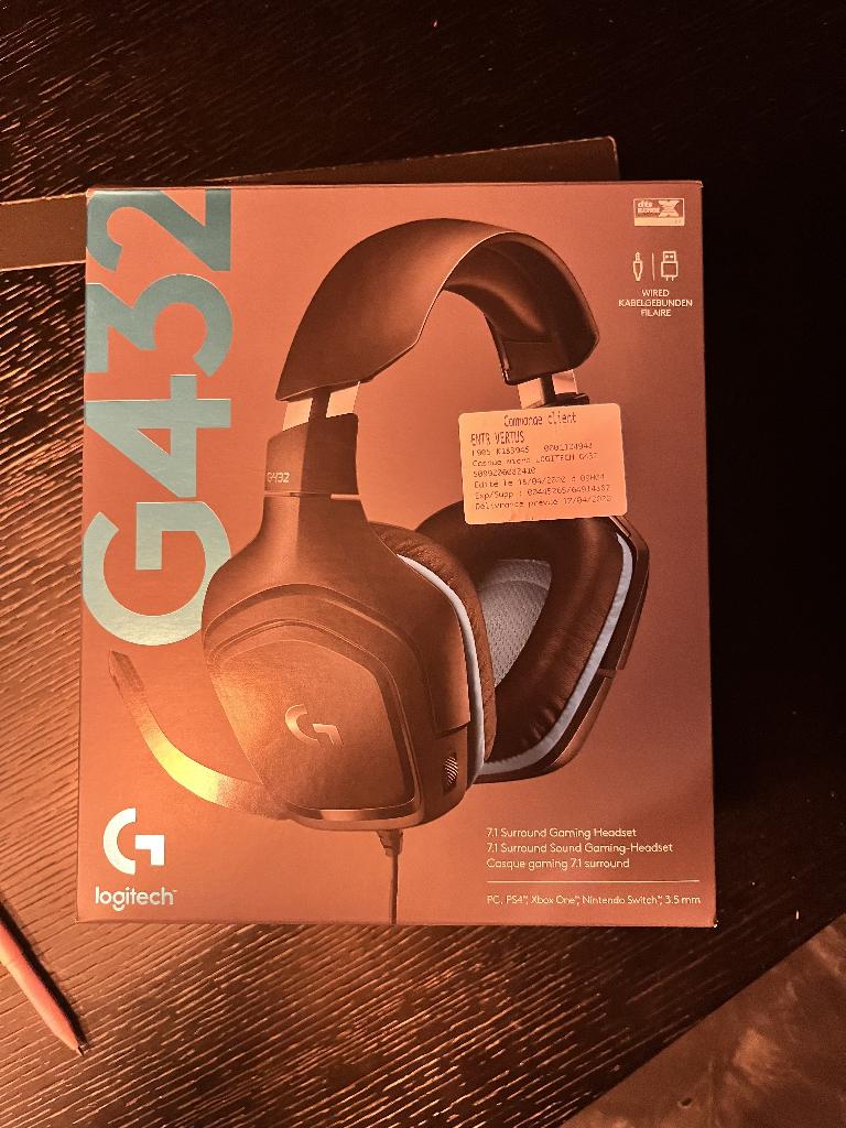 Casque gaming 7.1  suround G432 - Logitech - filaire, Casque gamer, Logitech, Comme neuf, Enlèvement