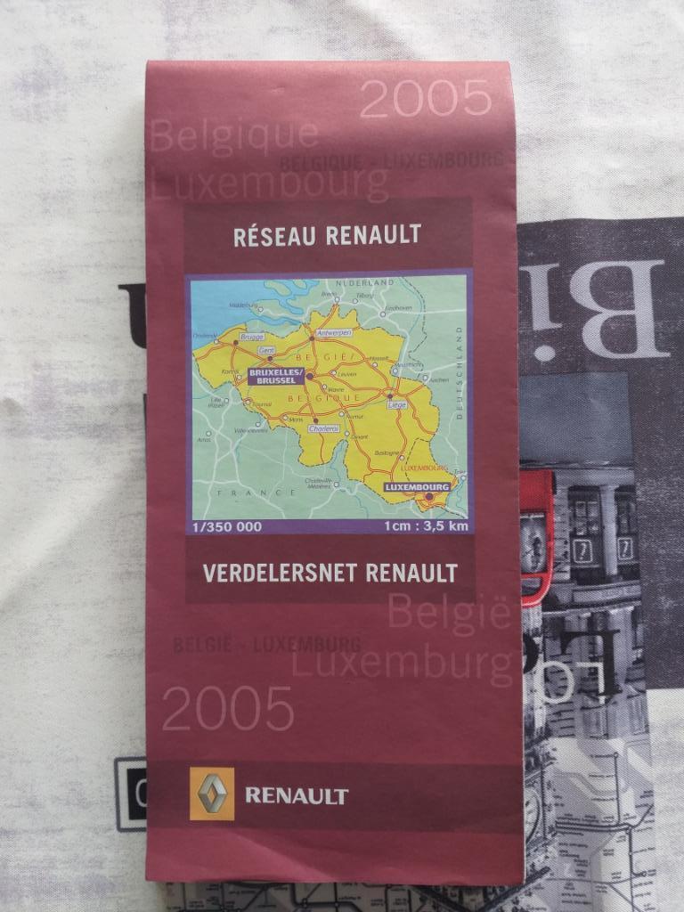 Carte routière de la Belgique et du Luxembourg, Autres régions, Enlèvement ou Envoi, Renault, 2000 à nos jours
