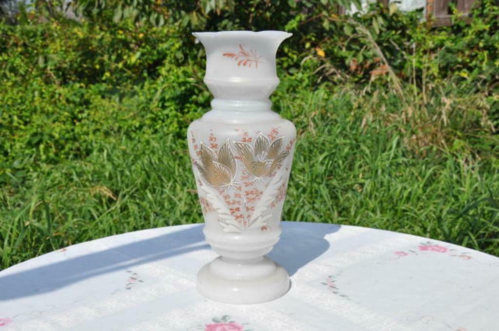 §  vase opaline decor emaillé, Enlèvement ou Envoi