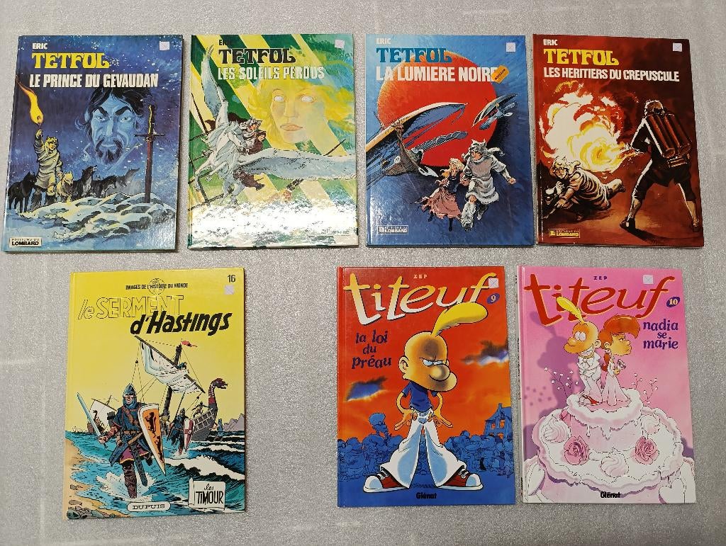 BD Tetfol 2 3 5 + Timour 16 Serment Titeuf 9 Loi 10 Nadia, Enlèvement ou Envoi, Utilisé