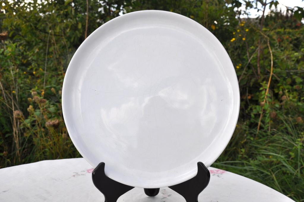 plat rond faience blanche, Enlèvement ou Envoi, Utilisé, Céramique, Autres types