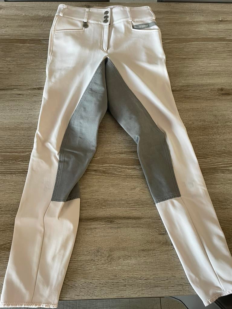 Witte rijbroek pikeur met leder zitvlak mt 84, Dieren en Toebehoren, Ophalen of Verzenden, Zo goed als nieuw, Dames, Onderkleding