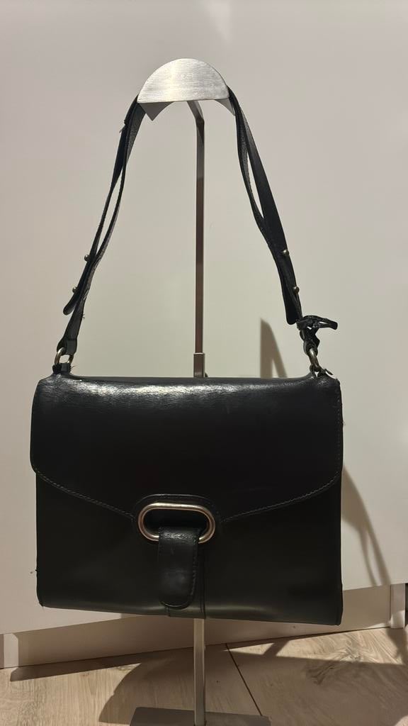 Sac à main Delvaux vintage, Enlèvement ou Envoi, Utilisé, Noir, Sac à main