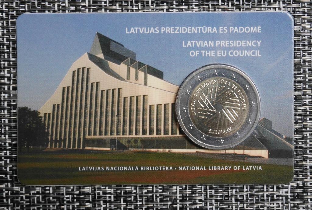 2 euro Coincard Letland 2015 Voorzitterschap van de Raad van, Ophalen of Verzenden, Overige landen, 2 euro, Setje