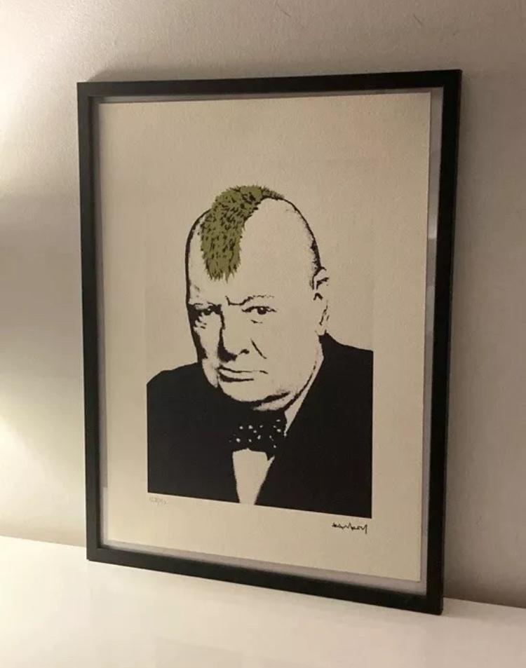 BANKSY : lithographie encadrée et numérotée à la main, Enlèvement ou Envoi