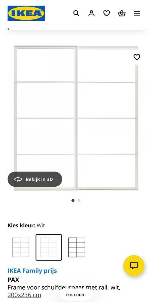Ikea pax schuifdeurpaar met rail, Ophalen