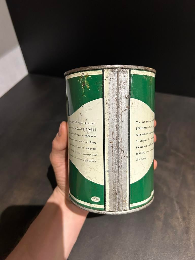 Olieblik olie blik Quaker state een oliekankje van een liter, Verzamelen, Ophalen of Verzenden, Zo goed als nieuw