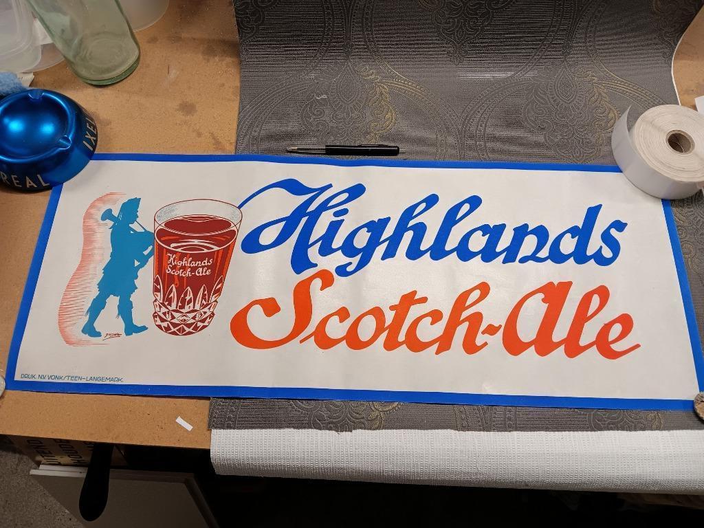 Affiche Highlands Scotch Ale Malfait Kortrijk, Ophalen of Verzenden, Gebruikt, Reclamebord