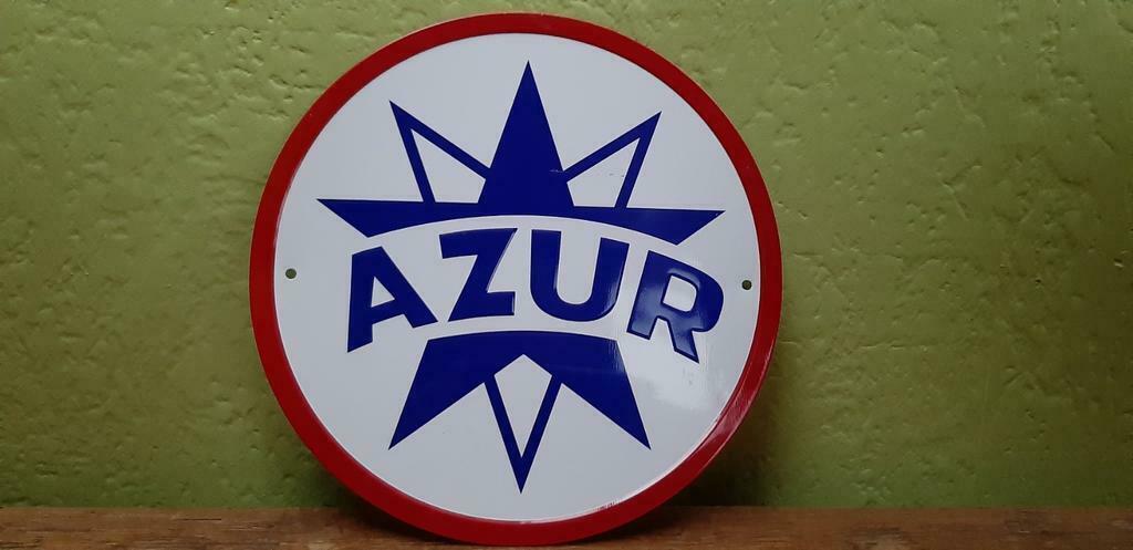 Plaque métallique Azur (moteur), Collections, Envoi, Neuf, Panneau publicitaire