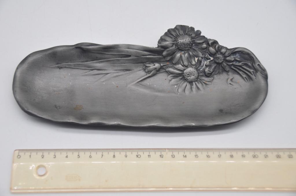 Vide Poche - art nouveau - bloemen - tin, Antiek en Kunst, Ophalen of Verzenden