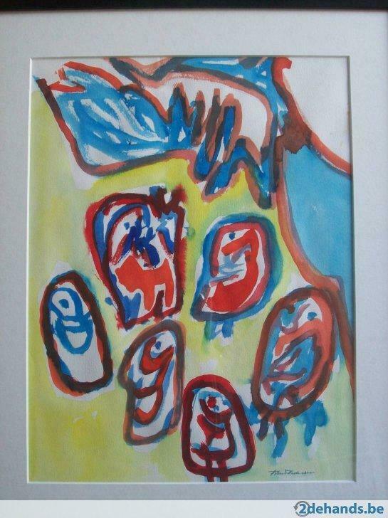 Hydrophobia - Finn Pedersen, Antiek en Kunst, Kunst | Schilderijen | Modern, Aquarel, Ophalen