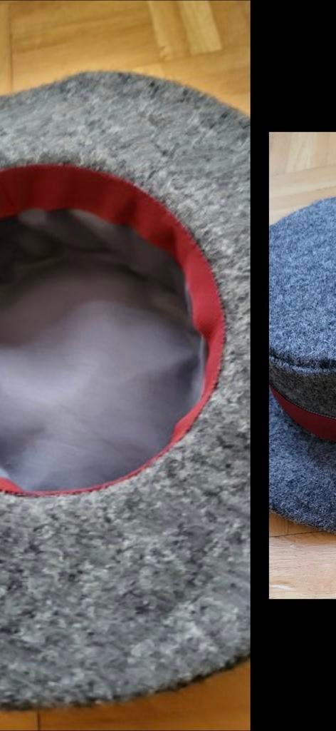 Chapeau canotier  gris en laine, Enlèvement, Neuf