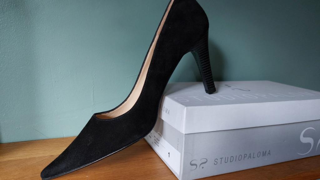 escarpins en daim noir, talon 9cm, neufs, 41, Neuf, Studiopaloma, Escarpins, Enlèvement