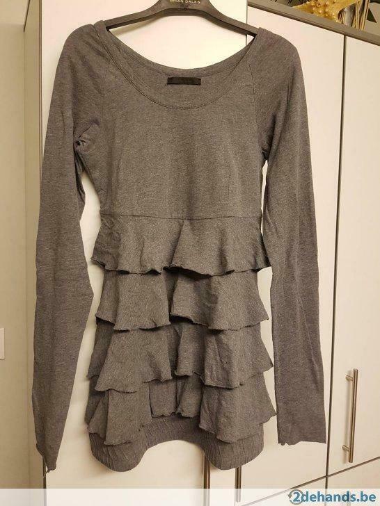 Mooie T-shirt met lange mouw , merk:CHINE, Ophalen of Verzenden, Gedragen, Maat 36 (S), Grijs