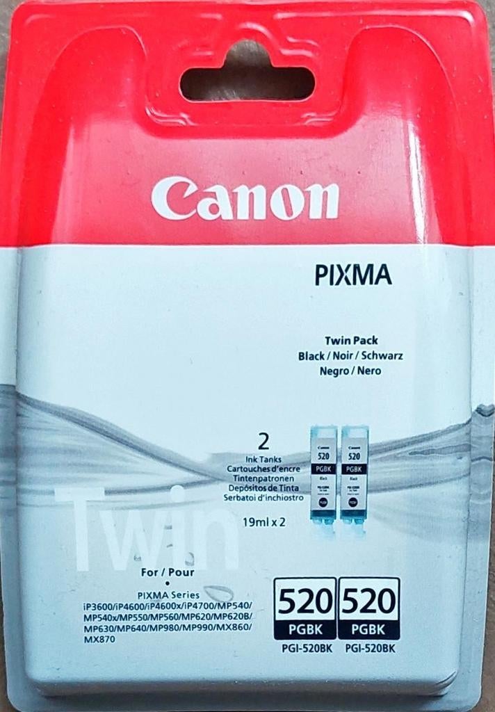 Canon 520 twinpack zwart origineel , ongeopende verpakking, Computers en Software, Printerbenodigdheden, Nieuw, Cartridge, Verzenden
